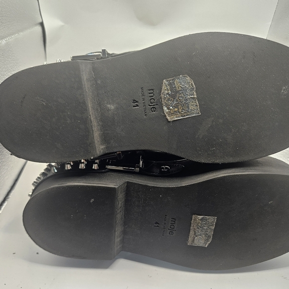 Maje Ranger Ankle Boots With Punk Details SZ  10.5 - Picture 8 of 10